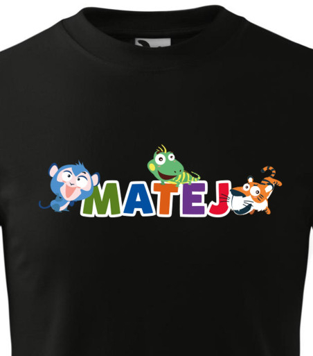 Tričko se jménem a zvířátkem