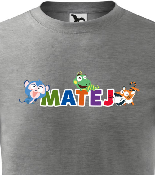 Tričko se jménem a zvířátkem