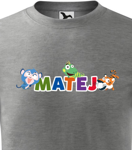 Tričko se jménem a zvířátkem